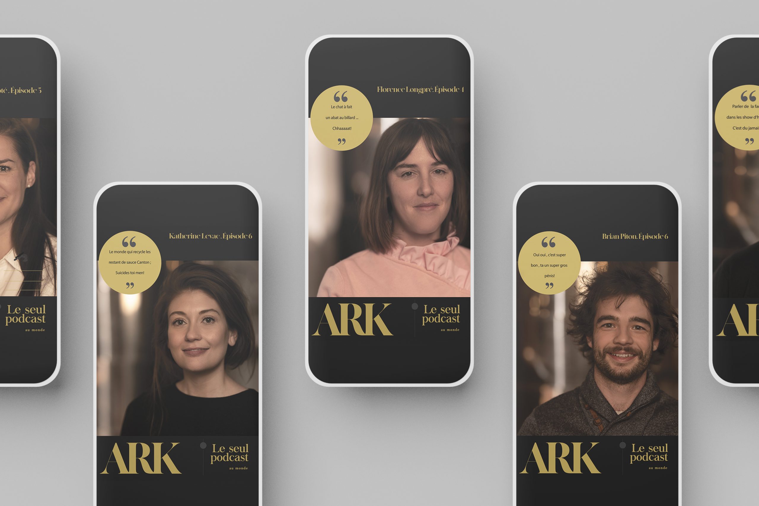 Enregistrement de Ark le seul podcast , pascal cameron, Florence Longprés, Katherine Levas, Brian Piton